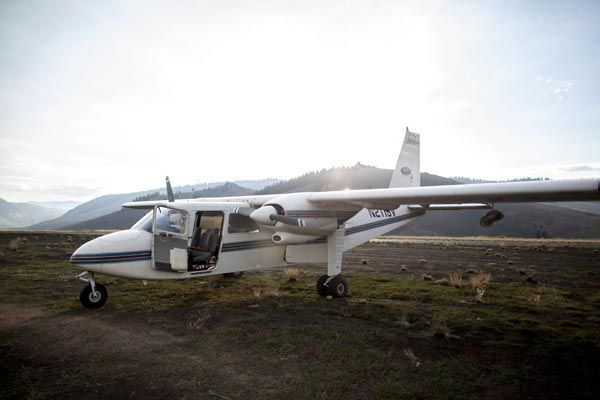 an airplane used to get people into the idaho backcountry for middle fork salmon river trips