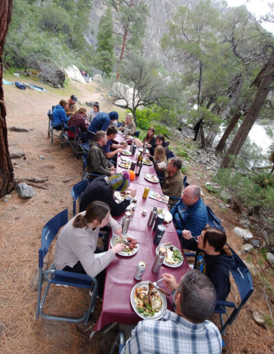 dinner time on the middle fork of the salmon river with Solitude River Trips