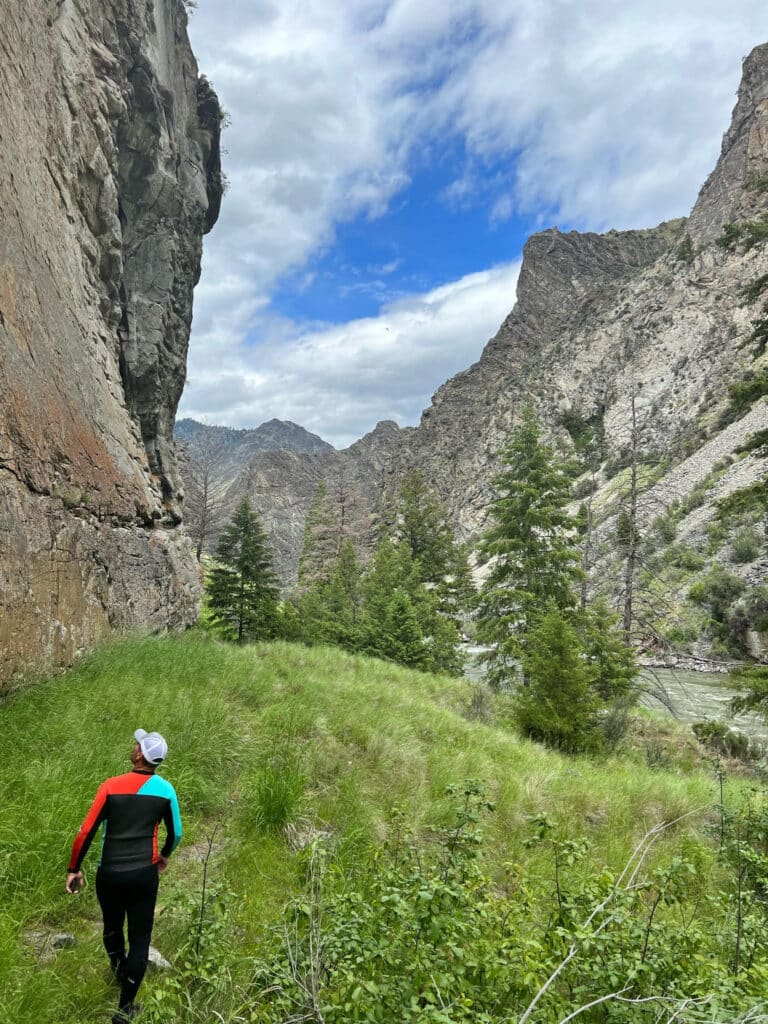 Hiking in spring on the middle fork of the salmon river