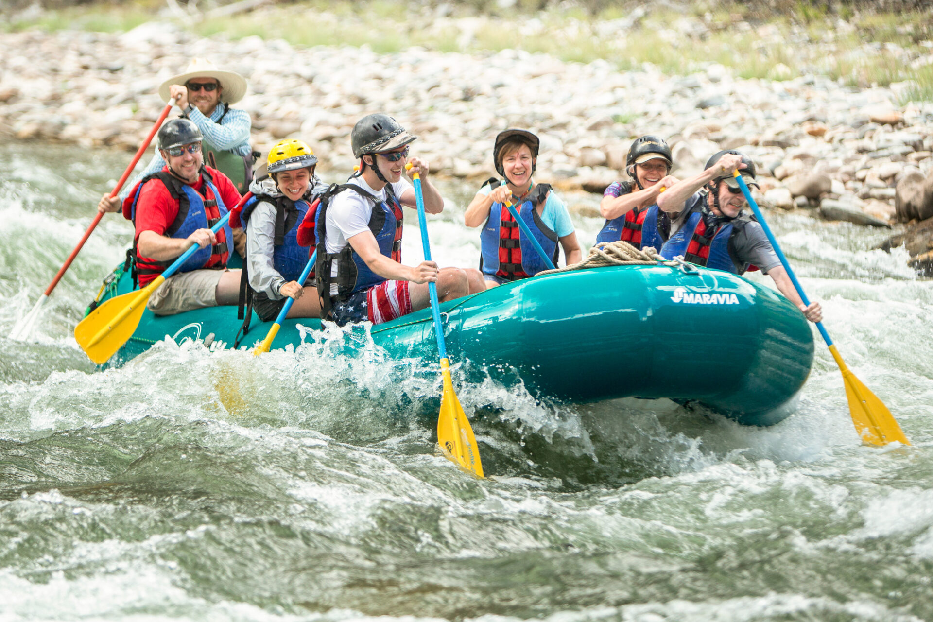 happy rafters on a main season middle fork salmon rafting trip