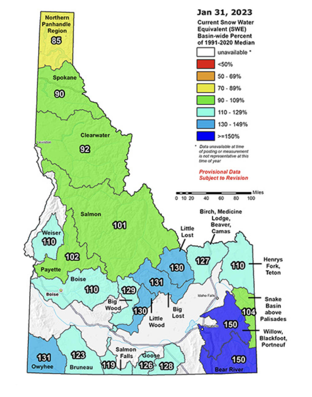 USDA Idaho Snotel Map