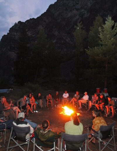 enjoying an evening around the campfire