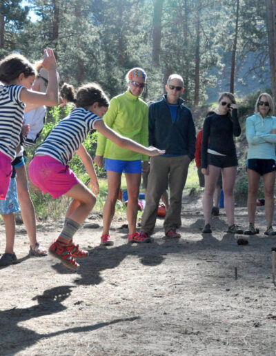 playing a game at camp