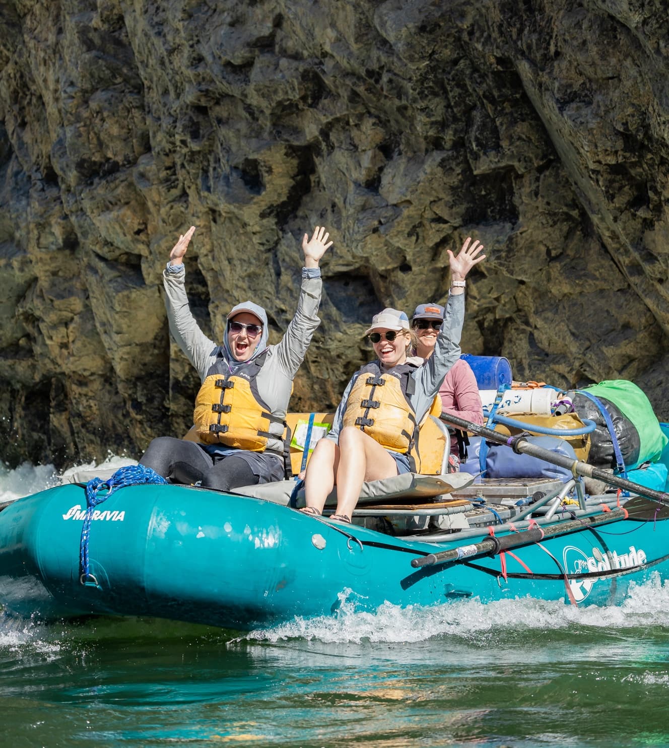 happy rafters on a main season middle fork salmon rafting trip