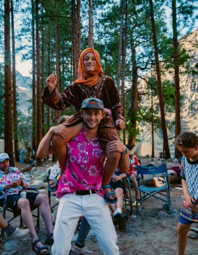 Guides and guests having fun at camp