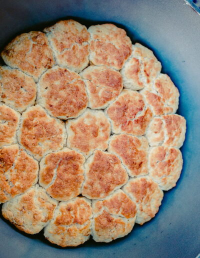 Biscuits cooked in a dutch oven