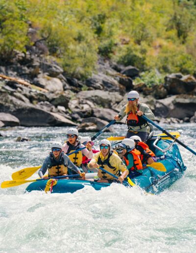 A raft in the rapids of the Middle Fork Salmon River