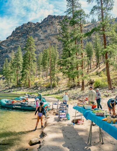 Lunch on the side of the Middle Fork of the Salmon River