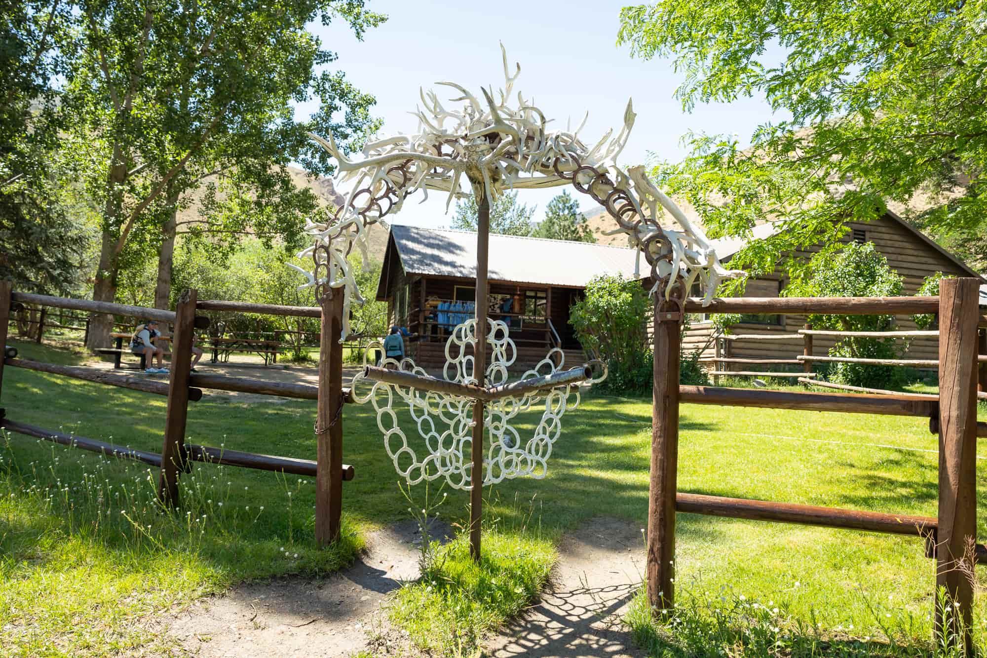 While hiking the Middle Fork Trail, you will pass the oasis that is Flying B Ranch. 